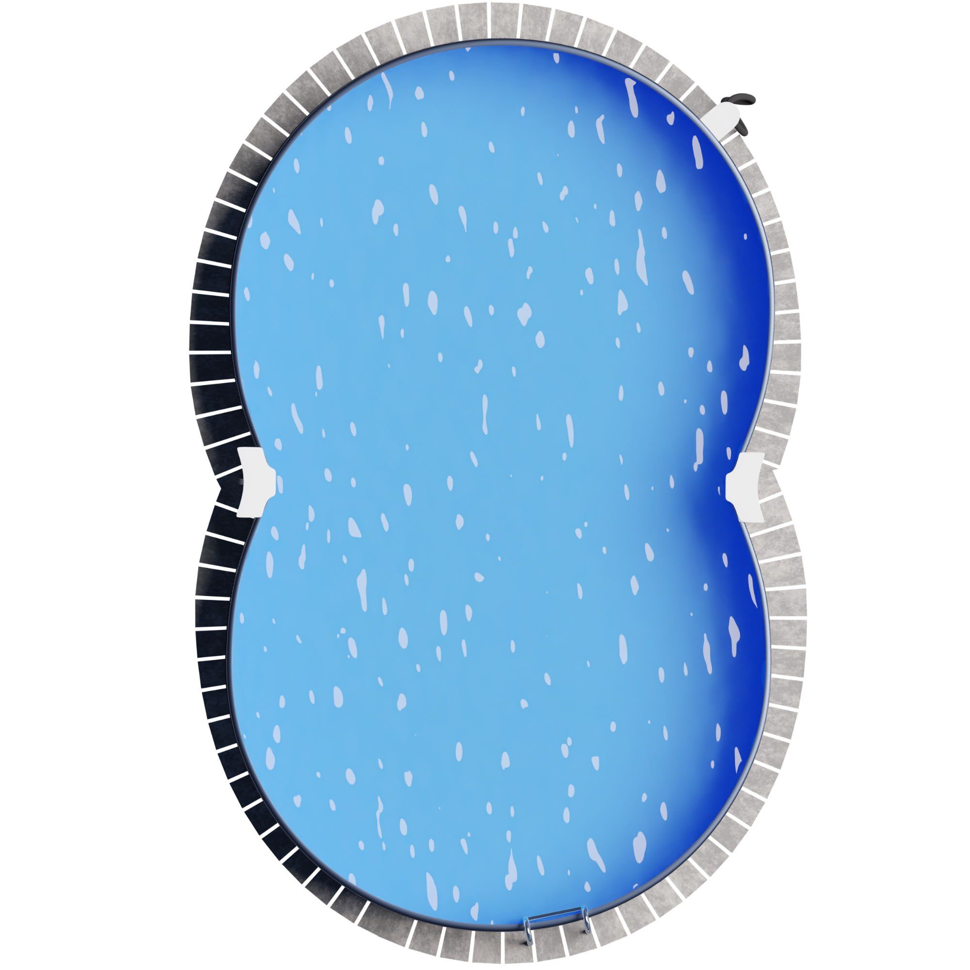 Planet Pool Achtformpool Stahlwandpool achtform 470x300x120 cm, Stahl 0,4 m (Einzelbecken), verzinkte Stahlwand