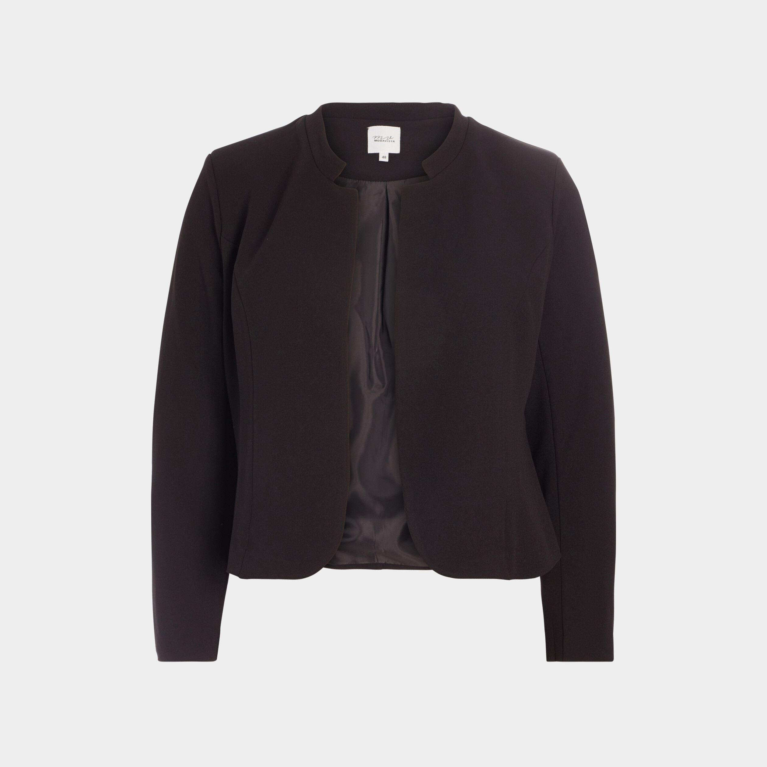 Veste droite cropped noir femme grande taille | La Halle