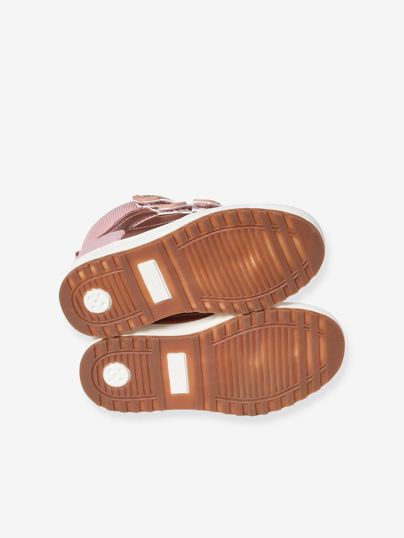 Baskets montantes scratchées fille collection maternelle rose