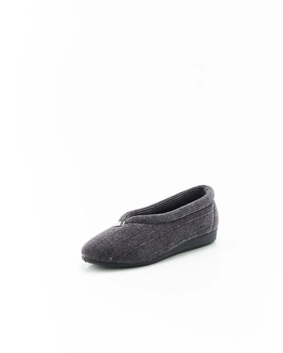 Ballerines d'intérieur velours finement côtelé