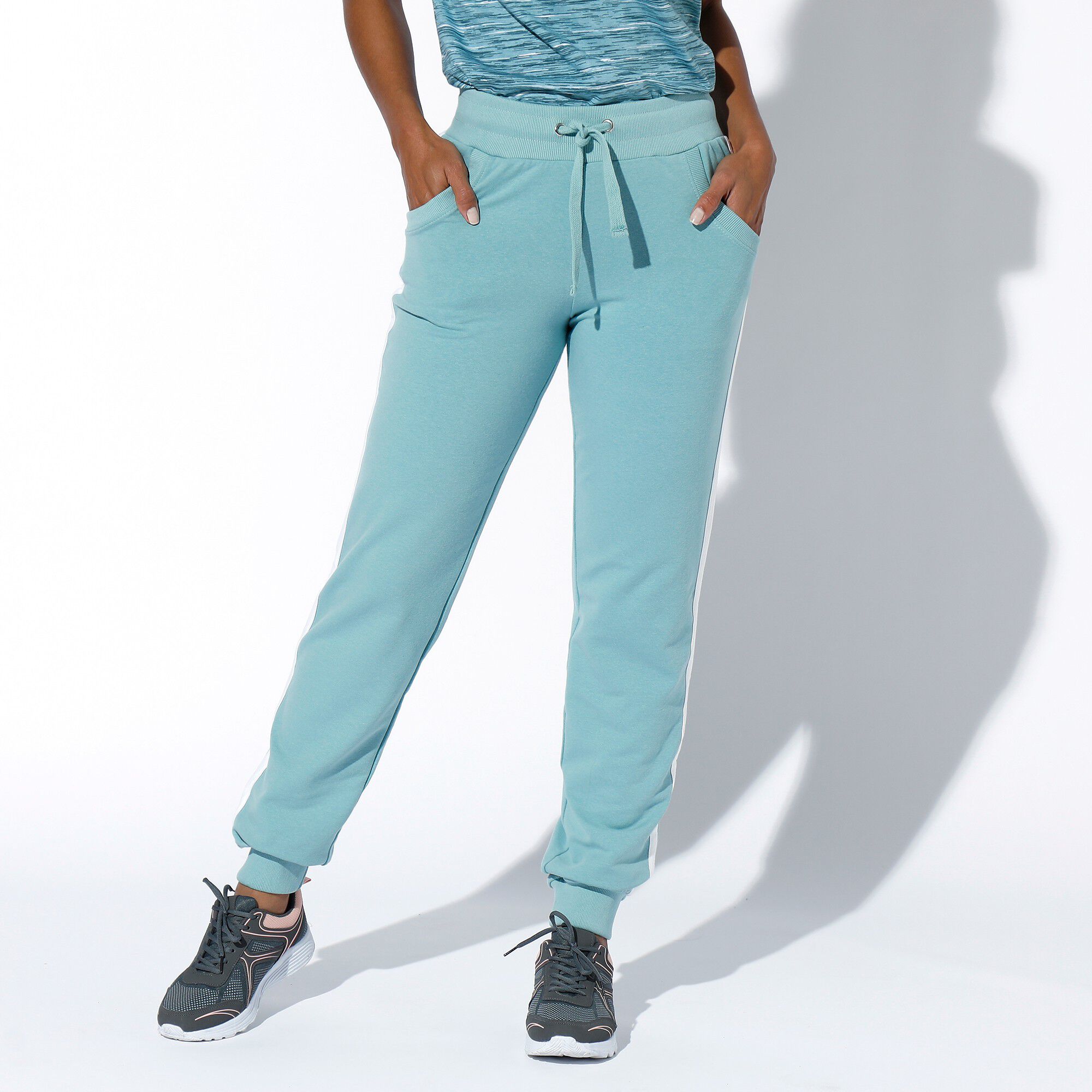 Pantalon jogging molleton bicolore