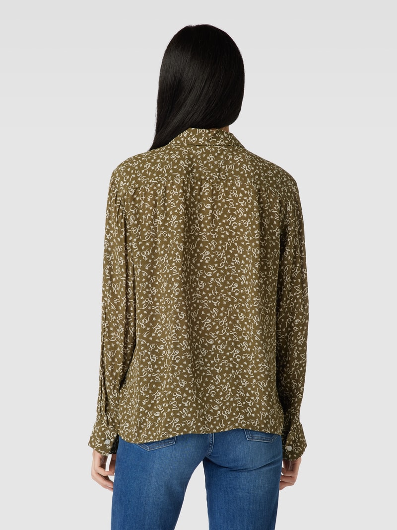 Hemdbluse mit Allover-Muster in khaki