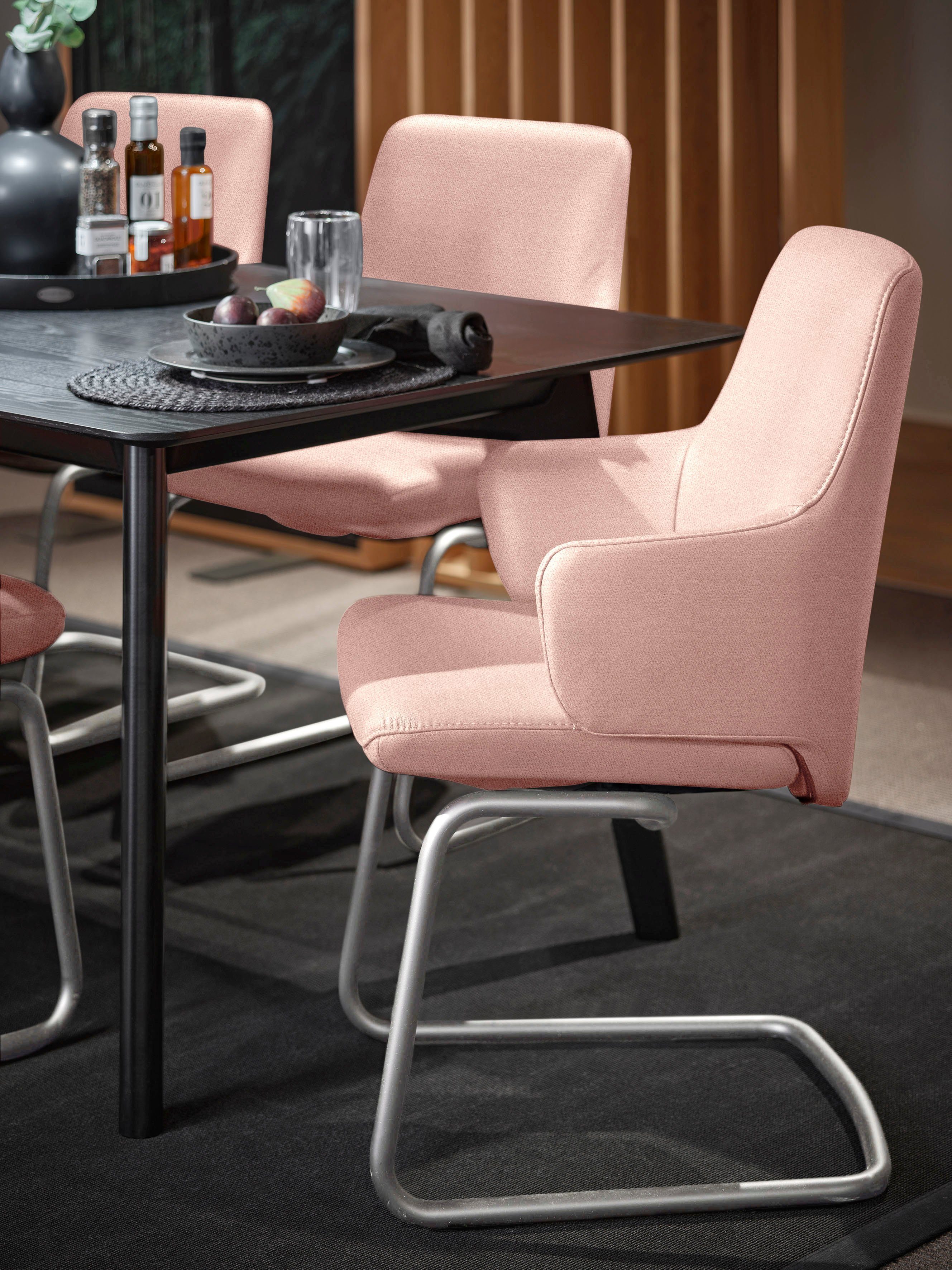 Stressless® Polsterstuhl Laurel, Low Back mit Armlehne, Größe L, mit Beinen aus Stahl in Chrom glänzend