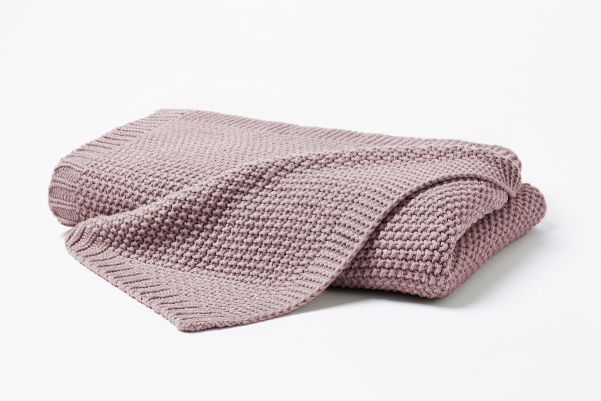 Hahn Strickdecke Mauve 130 x 170 cm