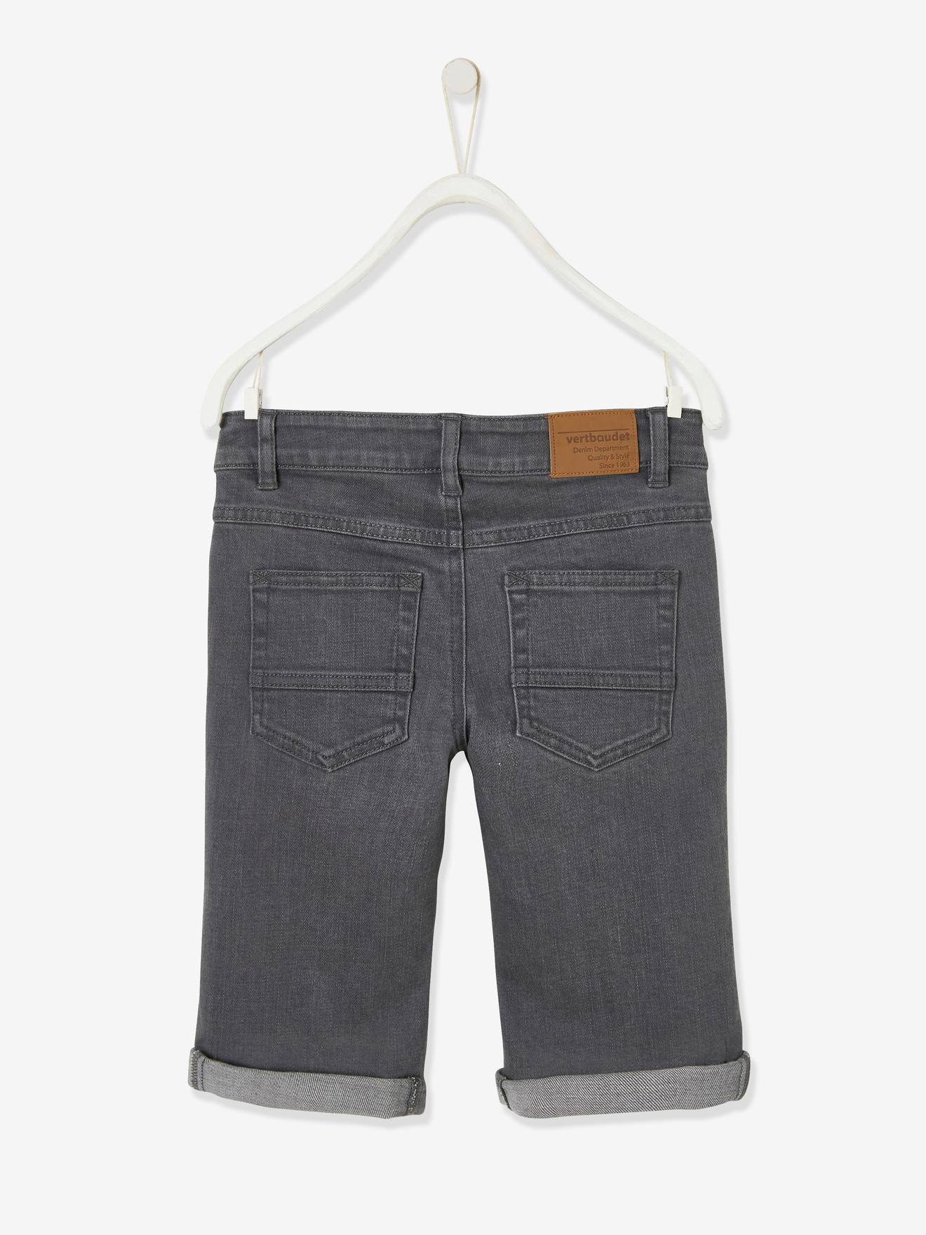 Bermuda en jean garçon denim gris