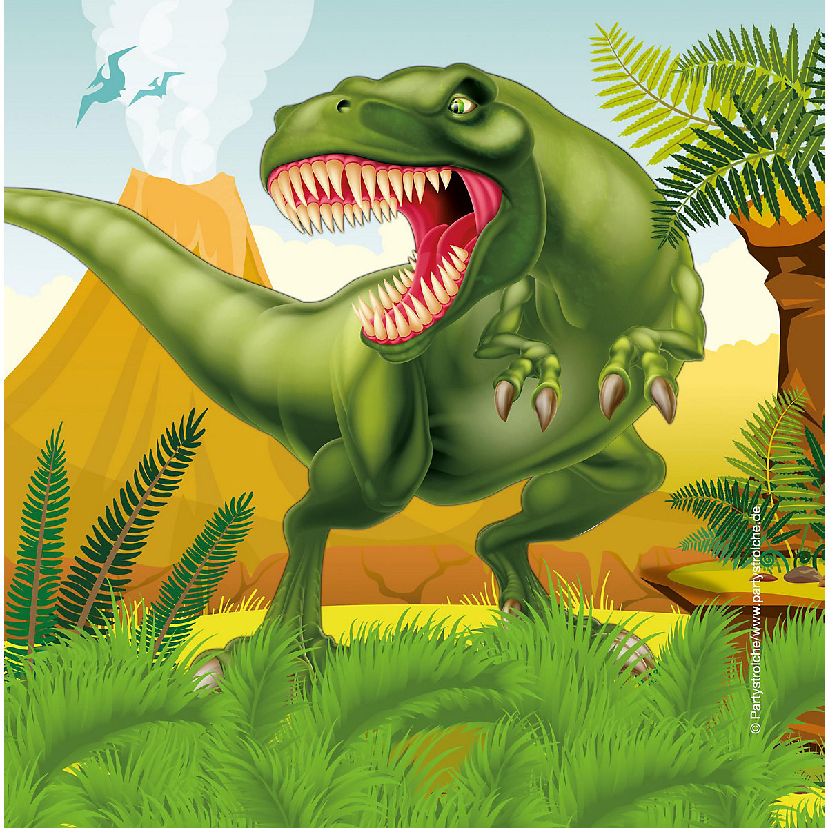 Servietten Dinosaurier, 33 cm, 20 Stück