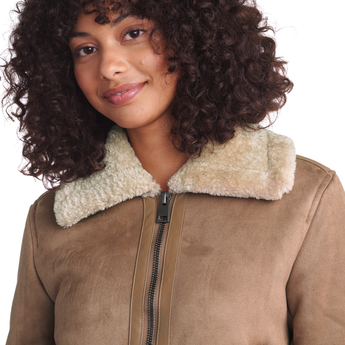 Damen Jacke mit Lammfellimitat gefüttert
