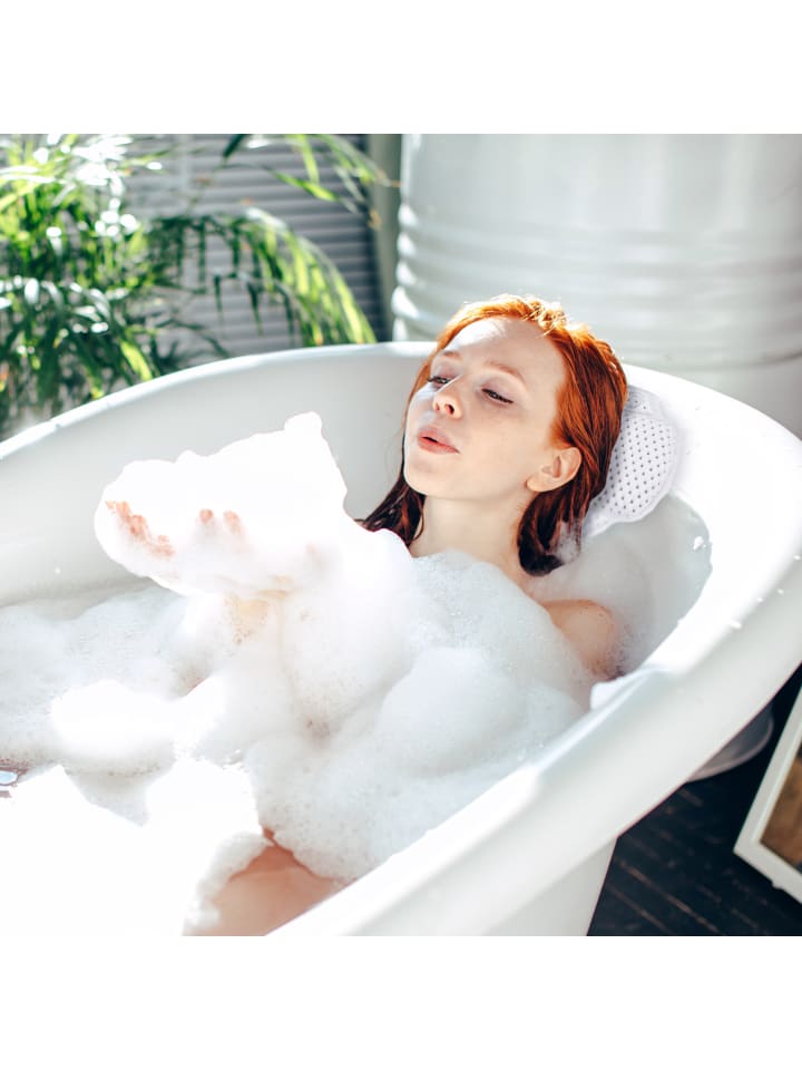 relaxdays Badewannenkissen in Weiß - (B)30,5x (H)19,5 x (T)3,5 cm günstig kaufen onesize