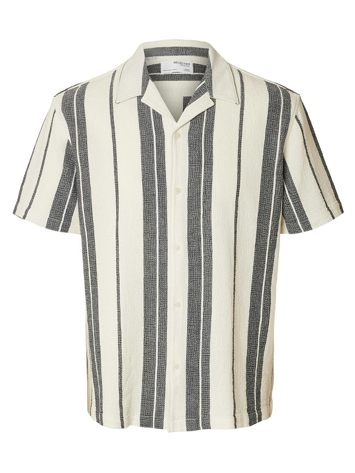 SELECTED HOMME Hemd in Creme/ Blau günstig kaufen
