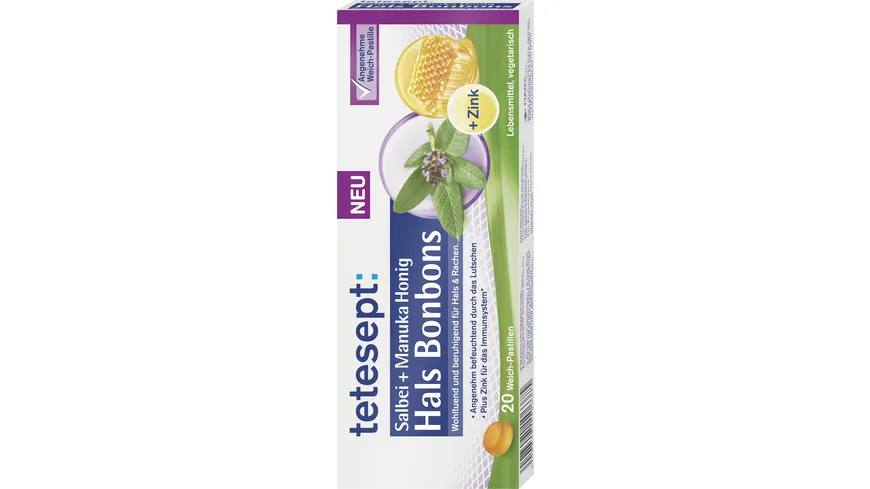 tetesept Hals Bonbons Salbei + Manuka Honig