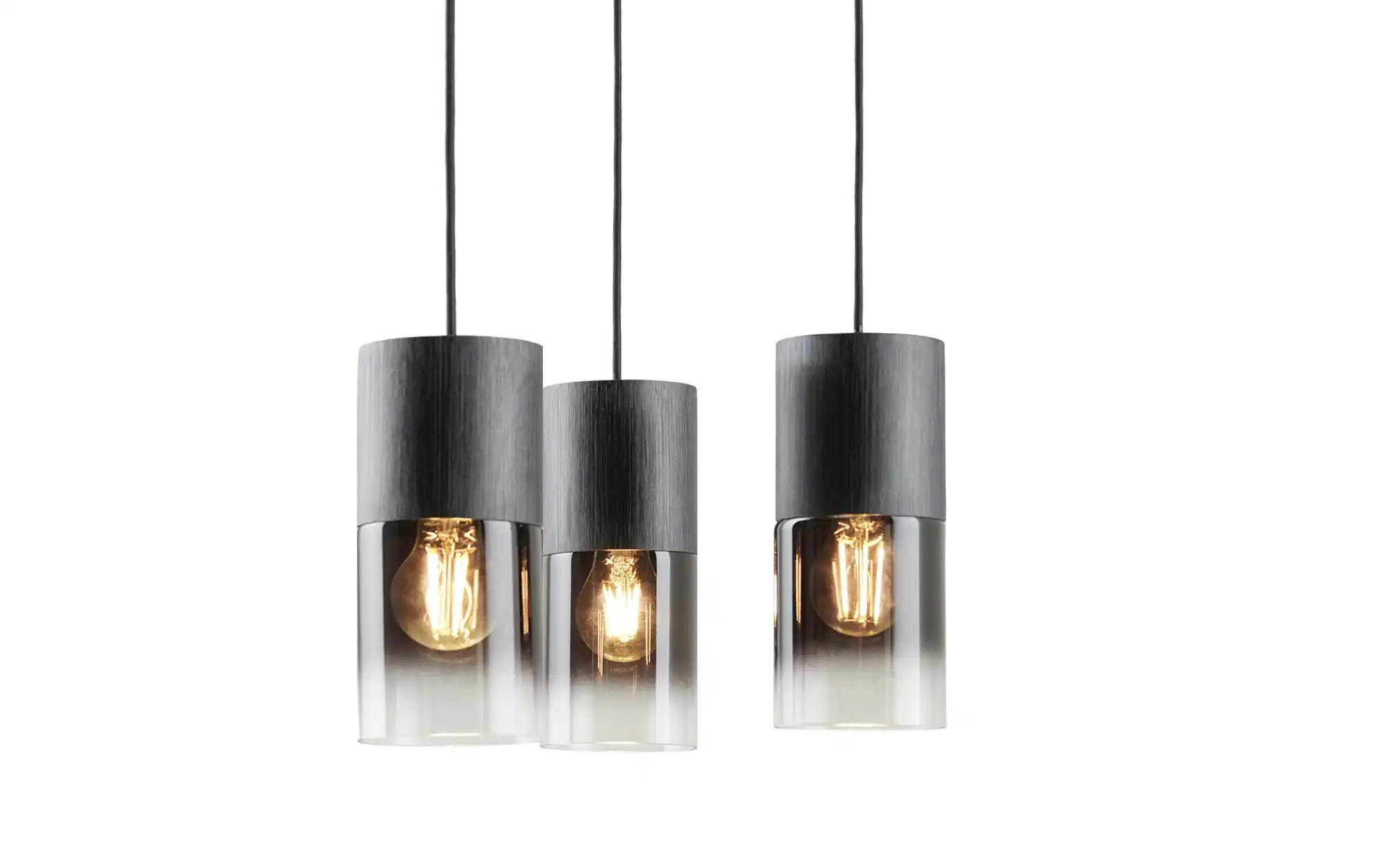 Trio Pendelleuchte, 3-flammig, Rauchglas schwarz