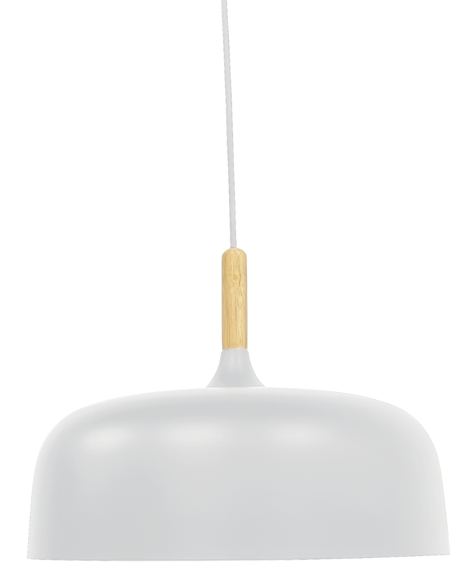 LUXULA Moderne LED-Hängeleuchte in weiß, runde Form, aus Eisen, E27-Fassung, IP20, Ø30 cm