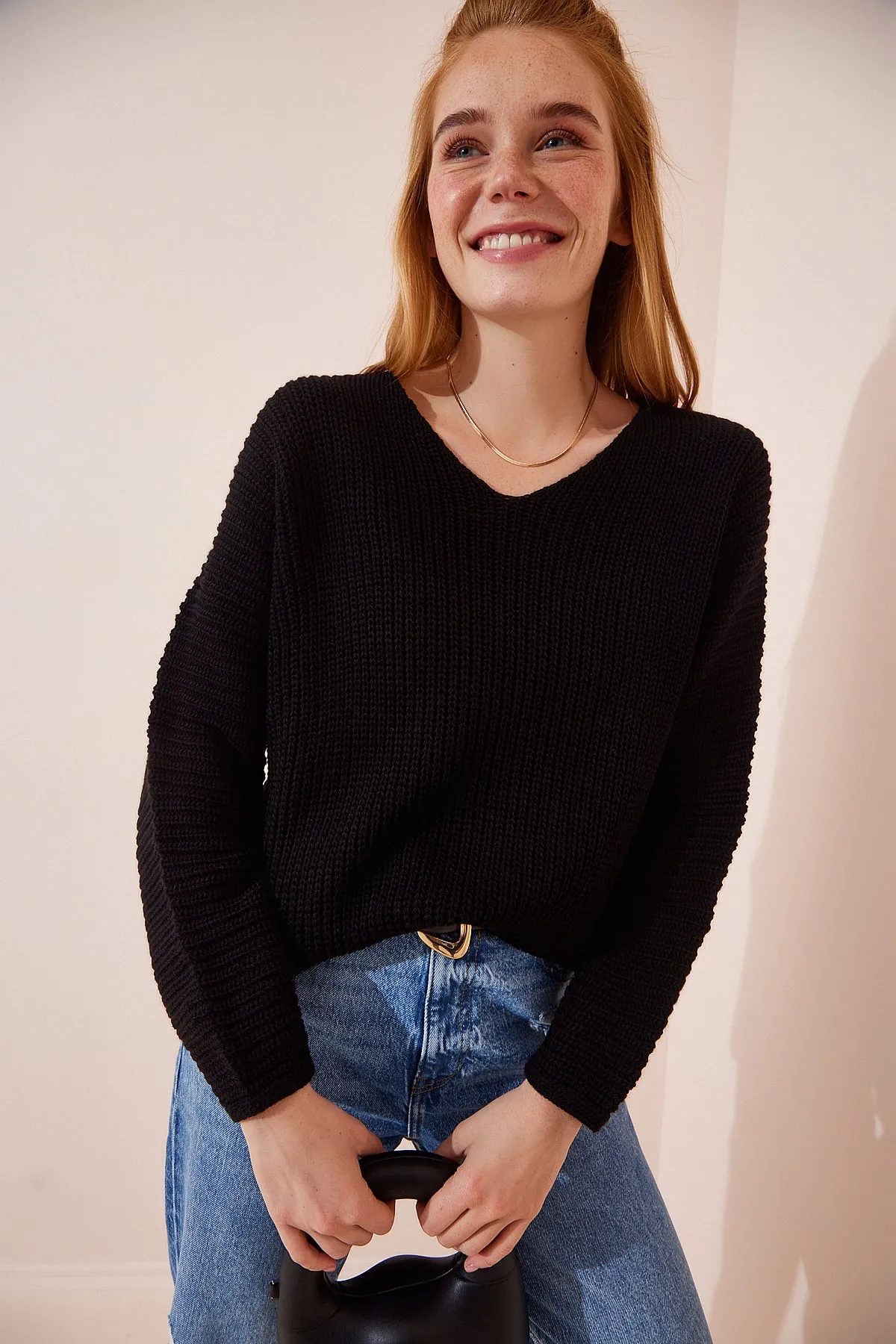 Happiness İstanbul  Pullover - Schwarz - Oversized
