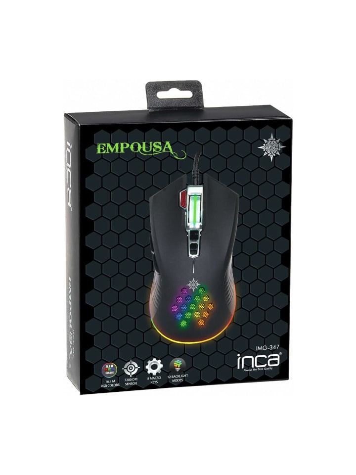 Inca INCA IMG-347 Emmpousa RGB 7200 DPI Maktrotasten Professionelle Gaming in schwarz günstig kaufen onesize