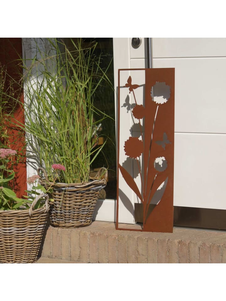 UNUS Gartenschild Rost Blumen in Braun günstig kaufen onesize