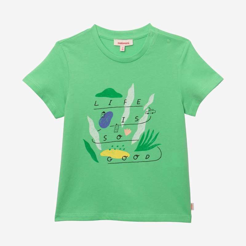 T-shirt bébé garçon voiture vert Catimini