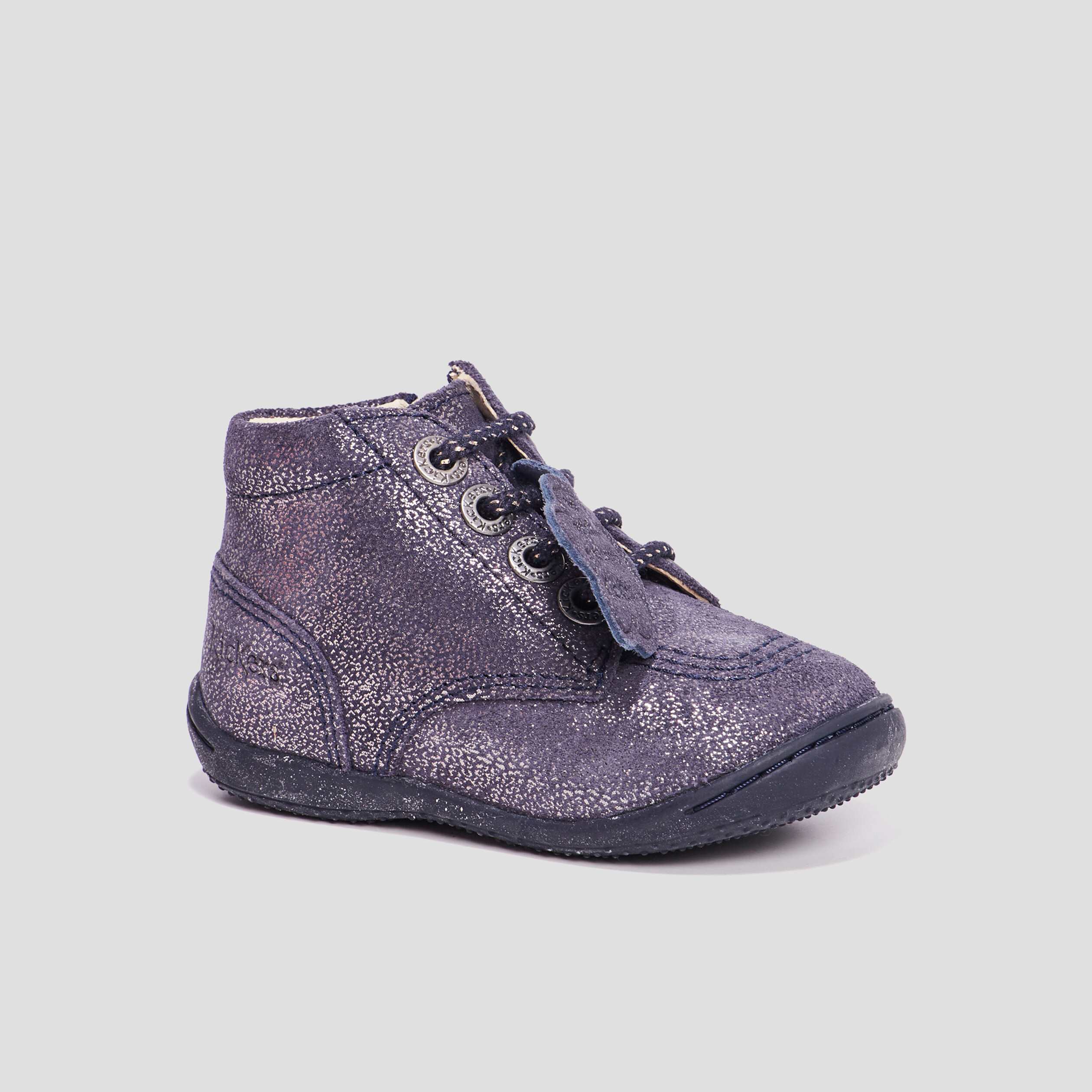 Bottillons en cuir Kickers Gulflow bleu marine bébé fille | La Halle