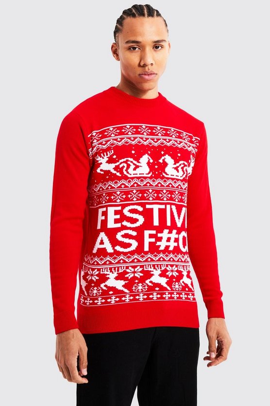 Tall Weihnachtspullover mit Festive Slogan