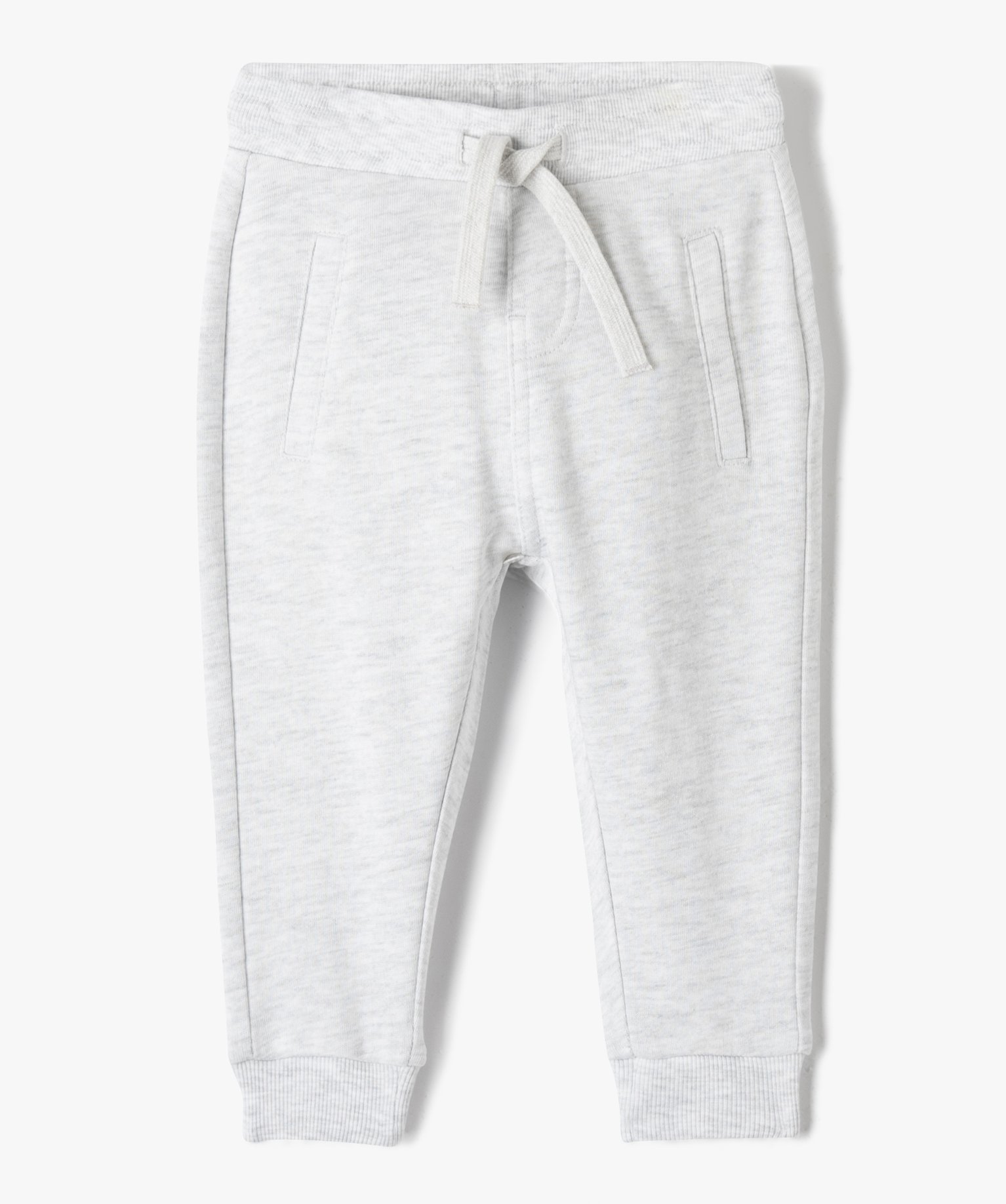 Pantalon bébé Garçon en maille avec ceinture bord-cte gris | GEMO