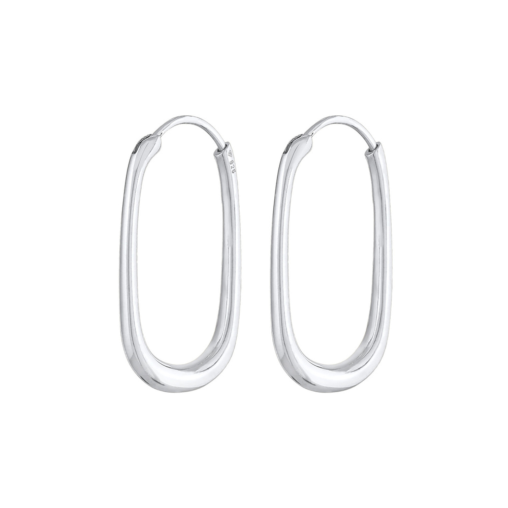 Elli PREMIUM Elli PREMIUM Boucles d'Oreilles Créoles pour dames Ovale élégant intemporel de ba Boucles d'oreilles