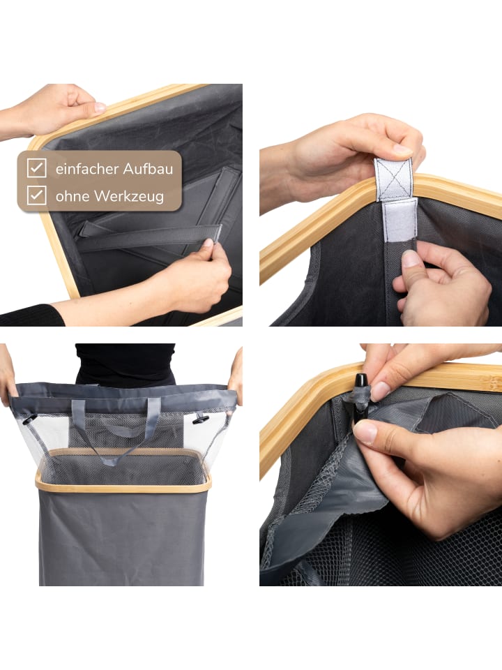 bremermann Wäschesammler 60 Liter grau günstig kaufen onesize