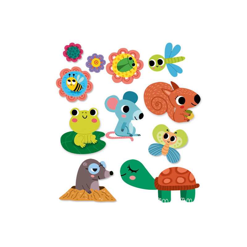 50 Gommettes pour les petites mains Animaux du jardin - Lito
