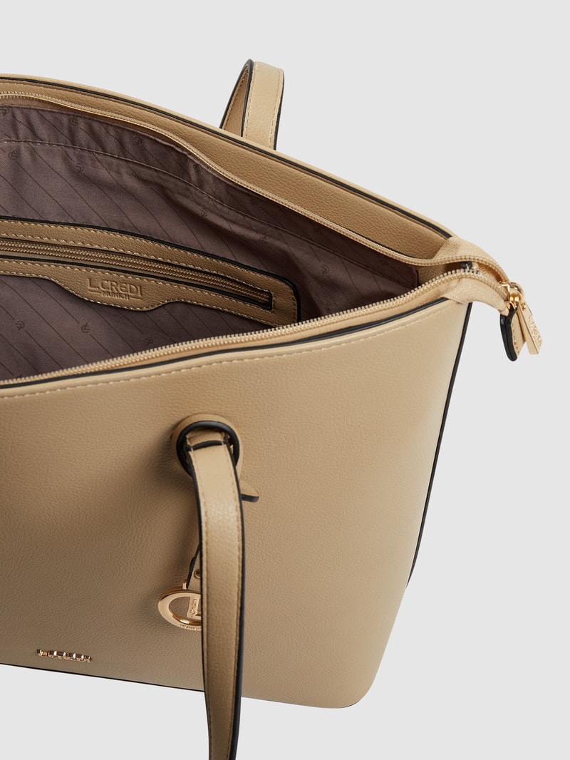 Shopper in Leder-Optik Modell 'Filippa' in stein