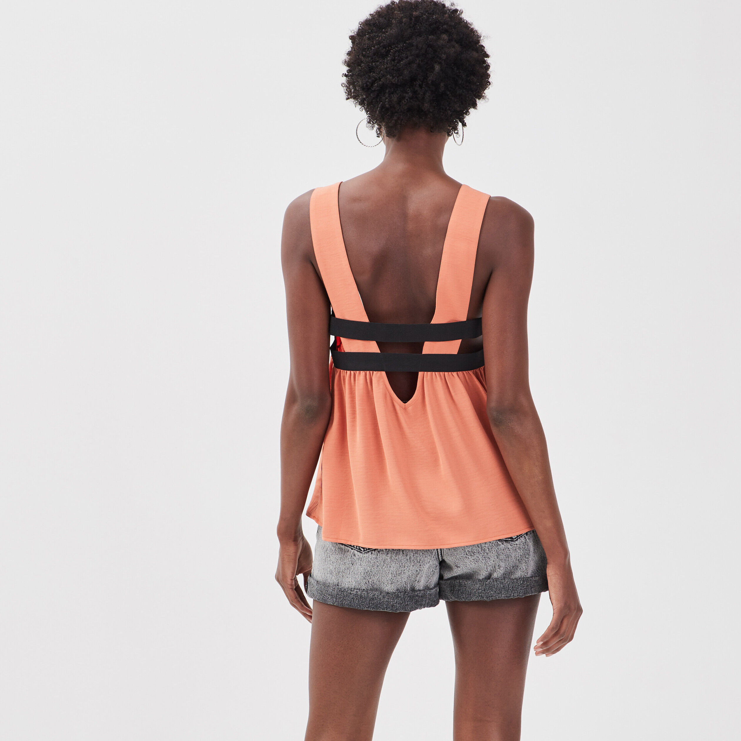 Blouse bretelles larges terracotta femme | Cache Cache