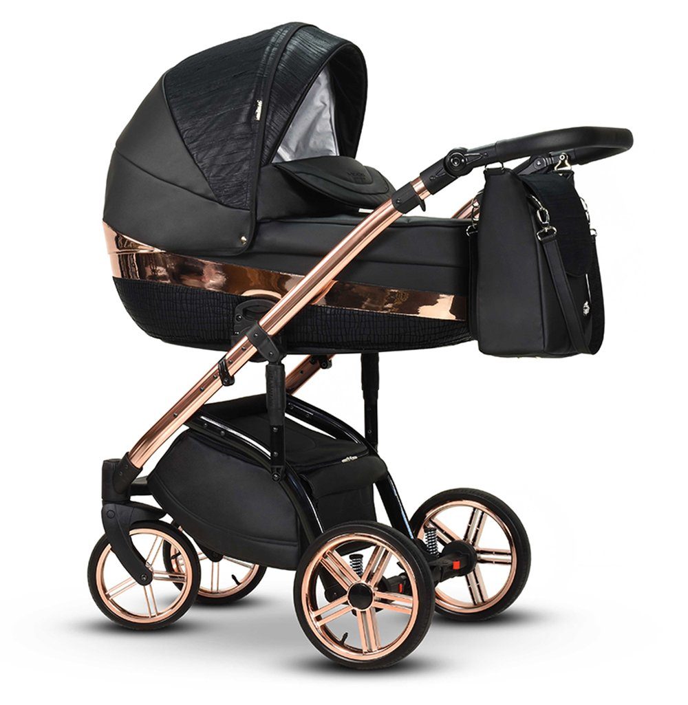 babies-on-wheels Kombi-Kinderwagen 3 in 1 Kinderwagen-Set Vip Lux - 12 Teile - in 16 Farben