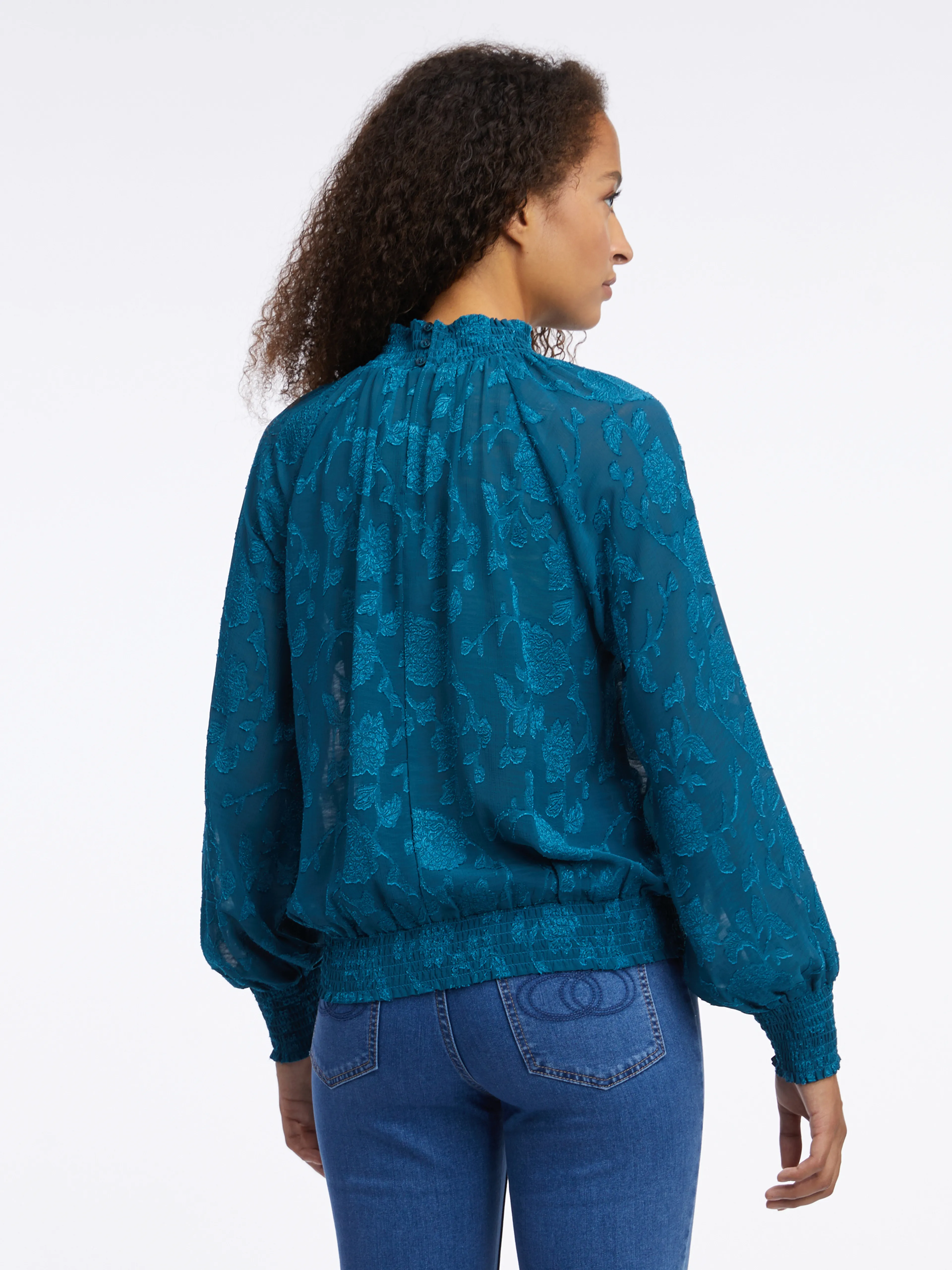 Blaue gemusterte Damenbluse ORSAY