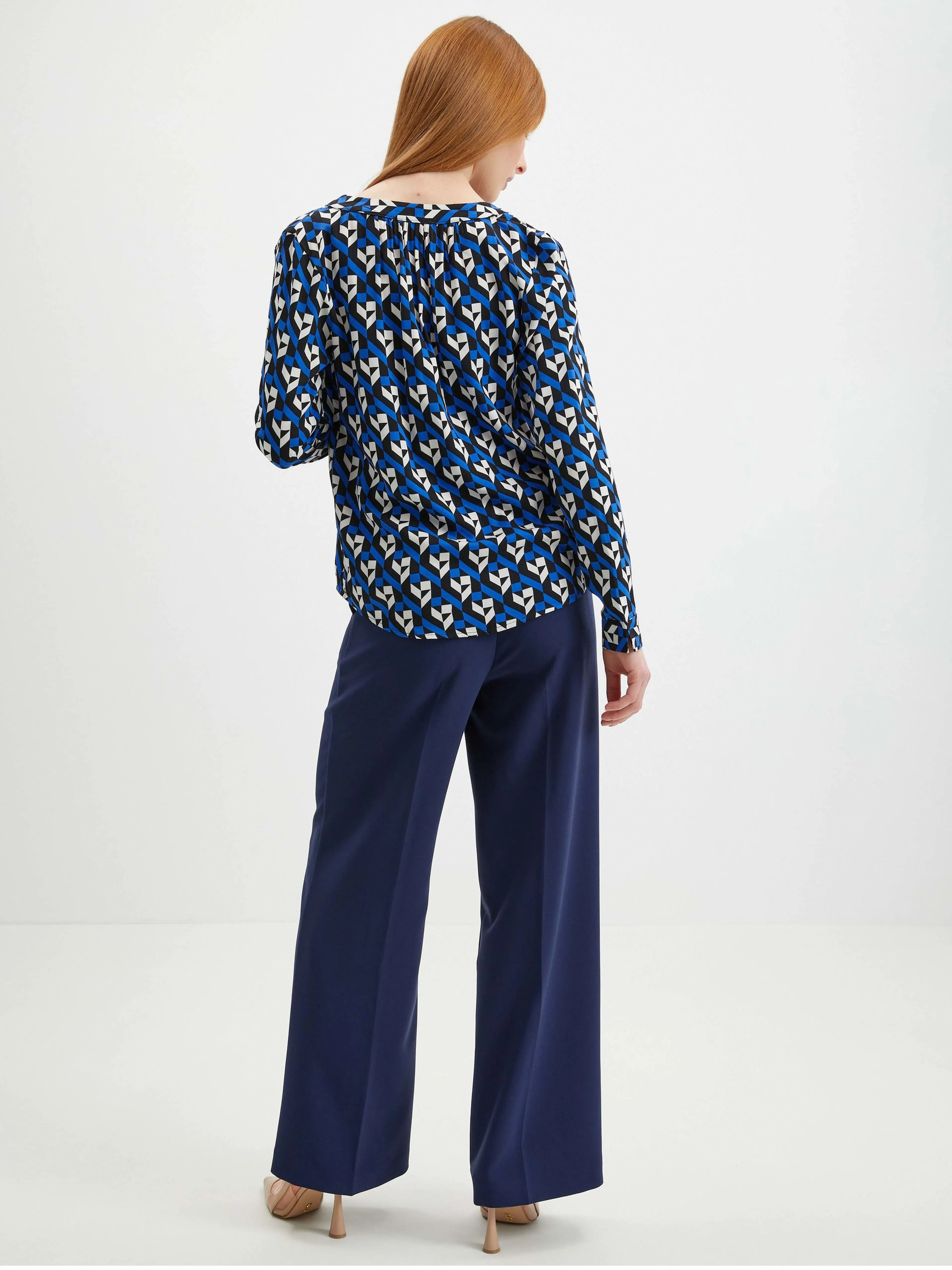 Blaue gemusterte Damenbluse ORSAY