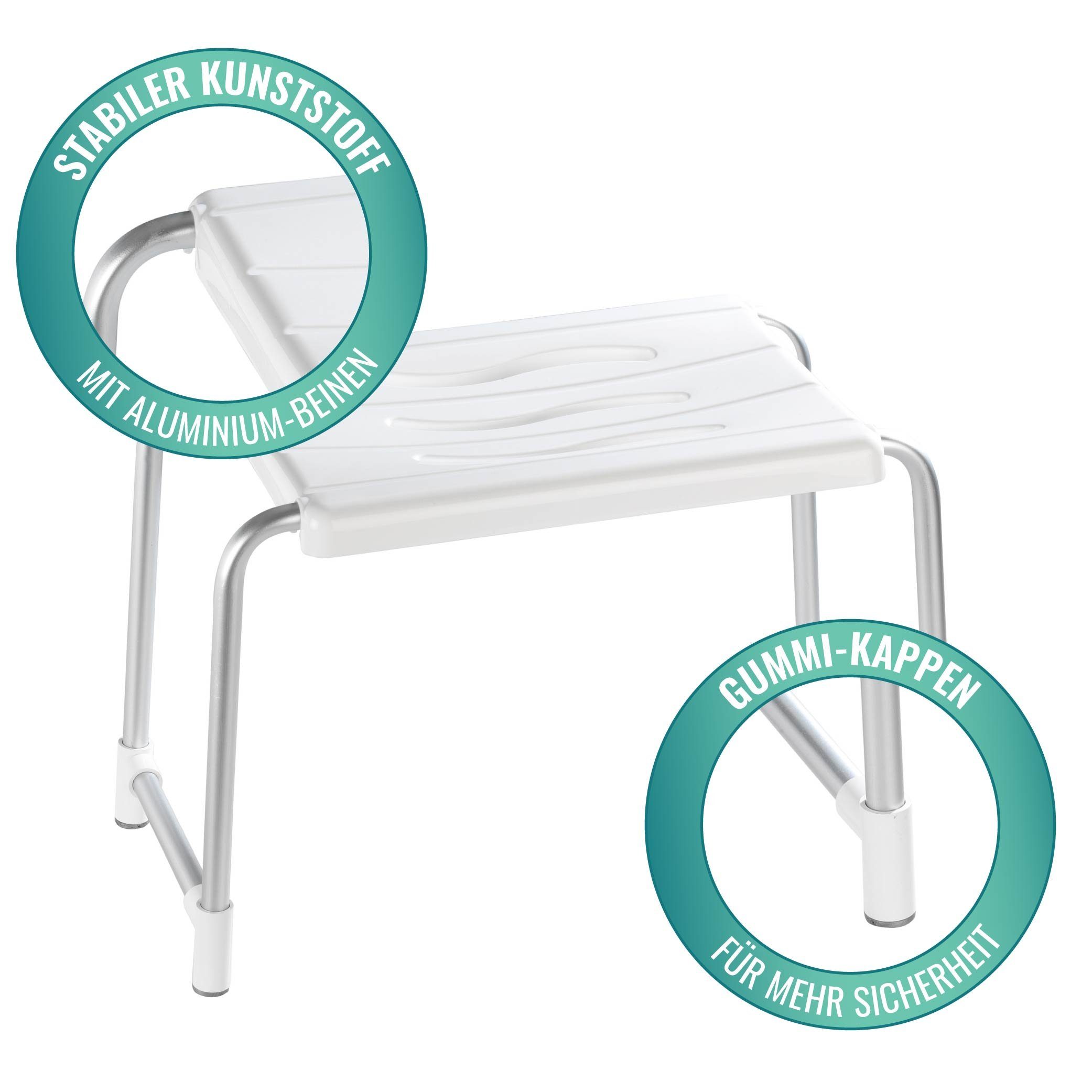 WENKO Duschhocker Secura Wannenhocker Duschsitz Duschstuhl Badewannensitz Badhocker