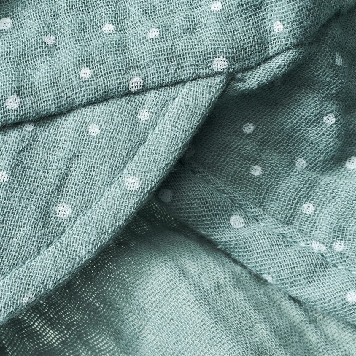 Schirmmütze aus Musselin mit Punkten, blau, Gr. 54/55, 1 St