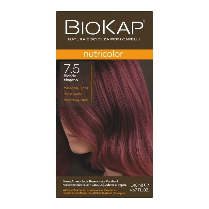 Biokap Nutricolor farba za kosu, 7.5 mahagoni plava