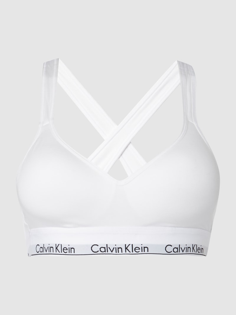 Bralette mit Logo-Bund in weiß