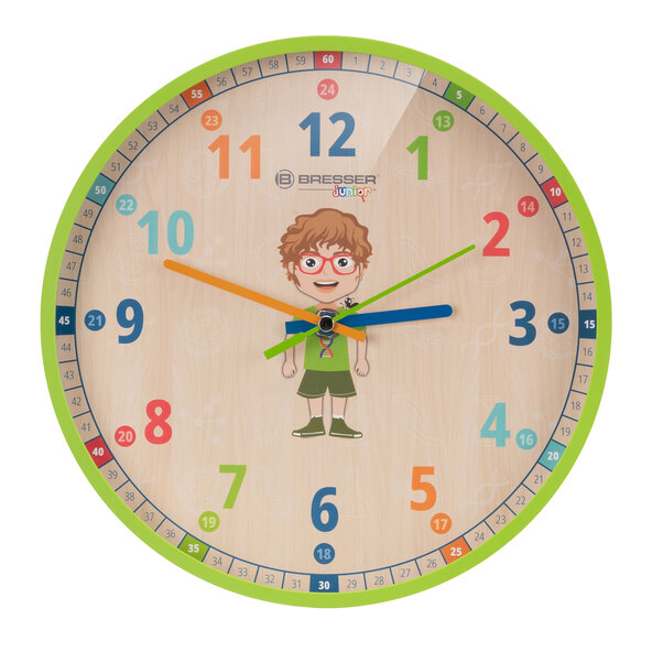 Kinder-Wanduhr, grün