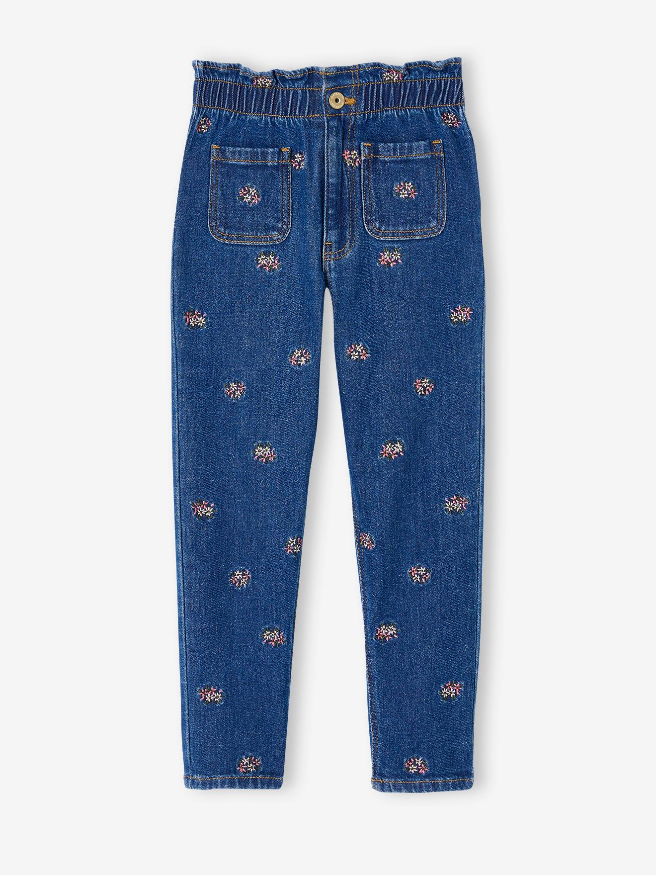 Vertbaudet Mädchen Paperbag-Jeans - double stone