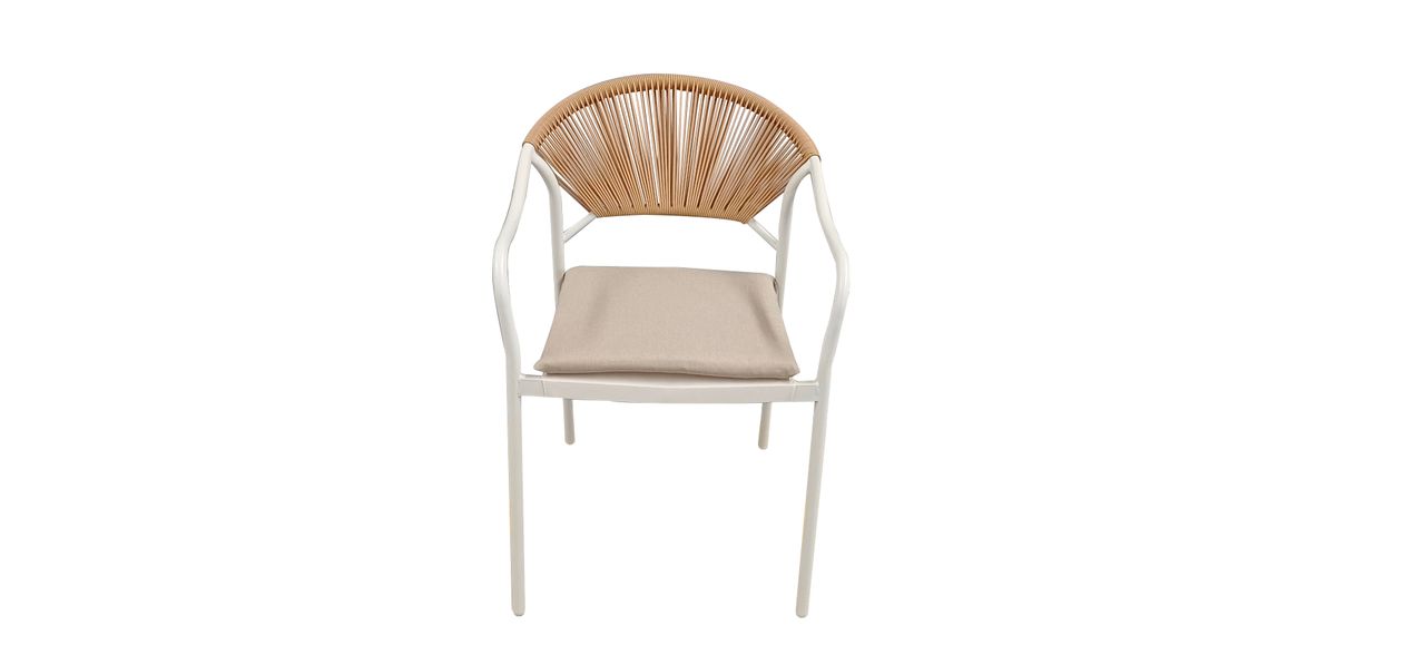 Happy Home Happy Home 3 tlg. Bistro Set HGE51-BEI helles Rattan mit Sitzkissen in Beige