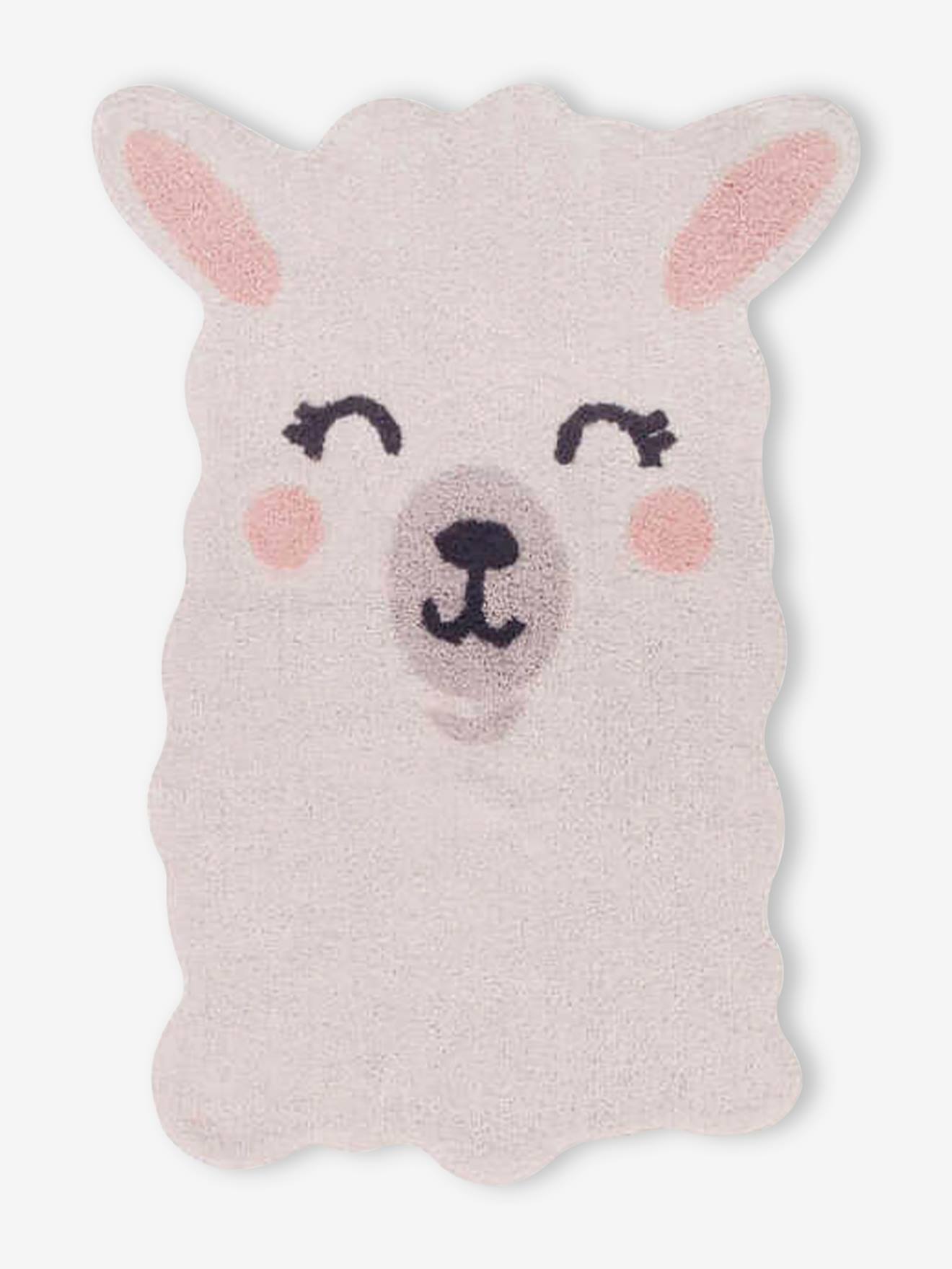 Tapis Coton lavable Smile like a Lama LORENA CANALS écru