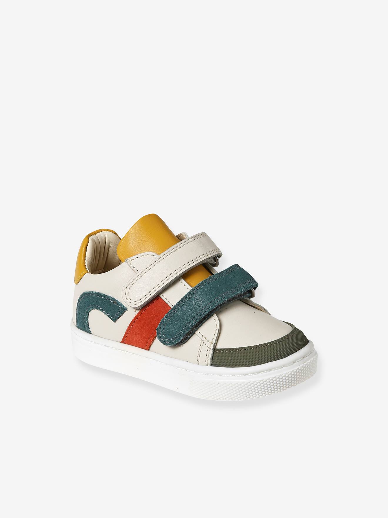 Vertbaudet Baby Klett-Sneakers - wollweiß