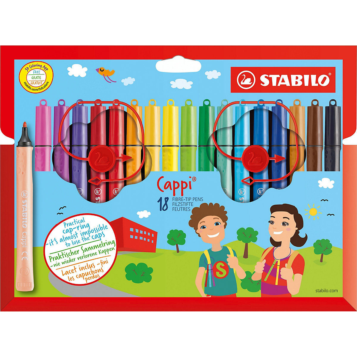 Filzstifte Cappi, 18 Farben