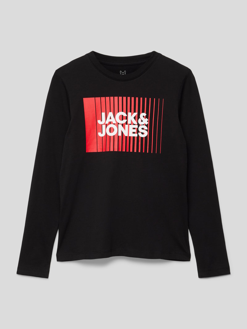 Longsleeve mit Label-Print Modell 'PLAY' in schwarz