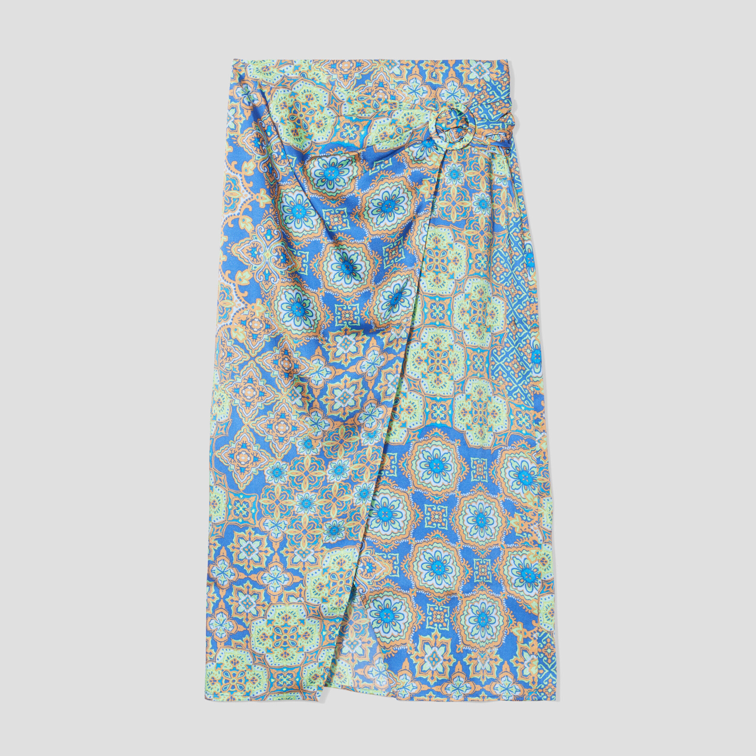 Jupe droite satin bleu roi femme | Cache Cache