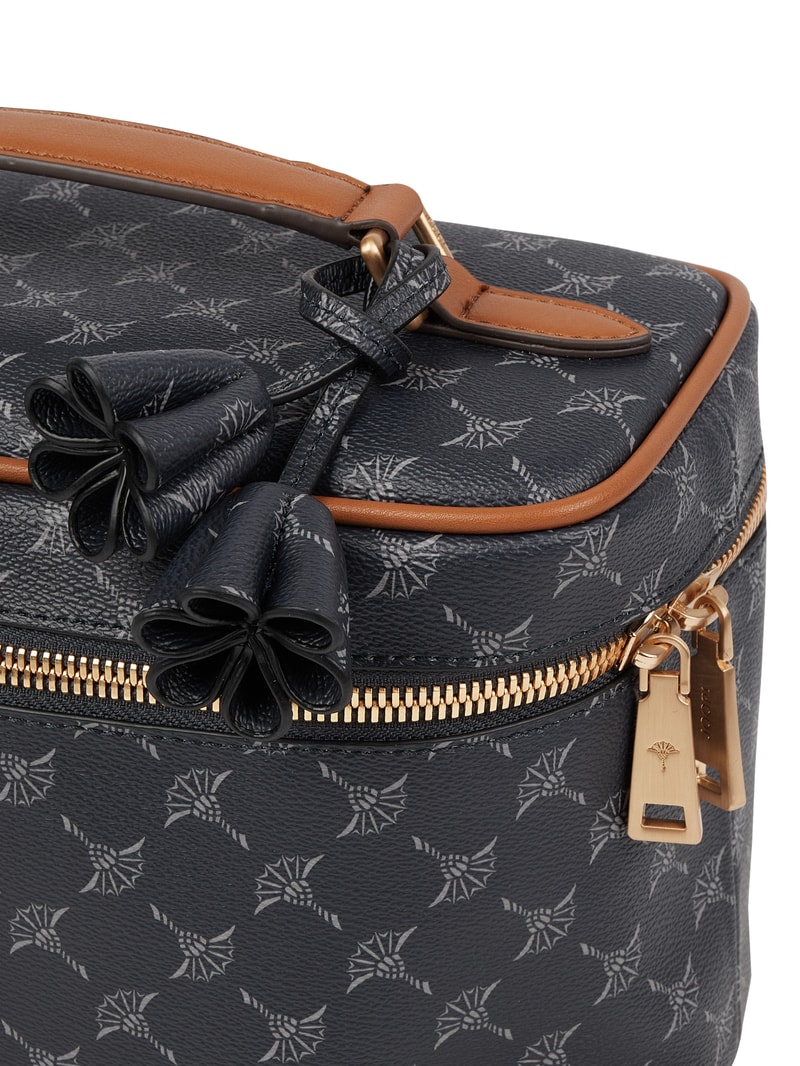 Kulturtasche mit Logo-Muster in dunkelblau