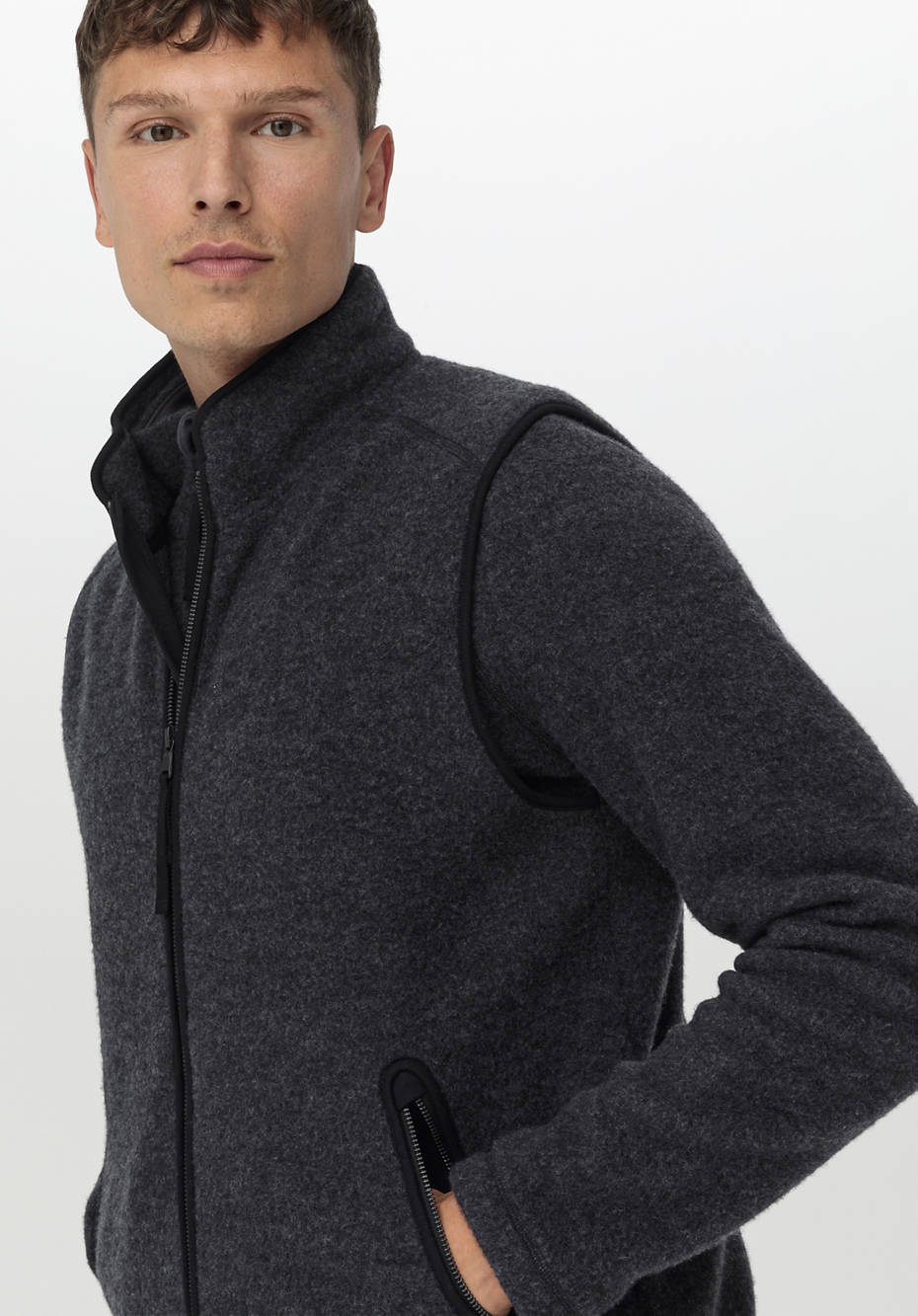Wollfleece-Weste aus reiner Bio-Merinowolle