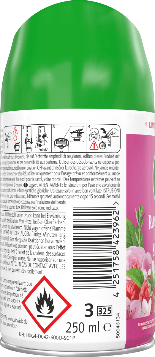 Lufterfrischer Raspberry Rose Splash Nachfüllpack, 250 ml