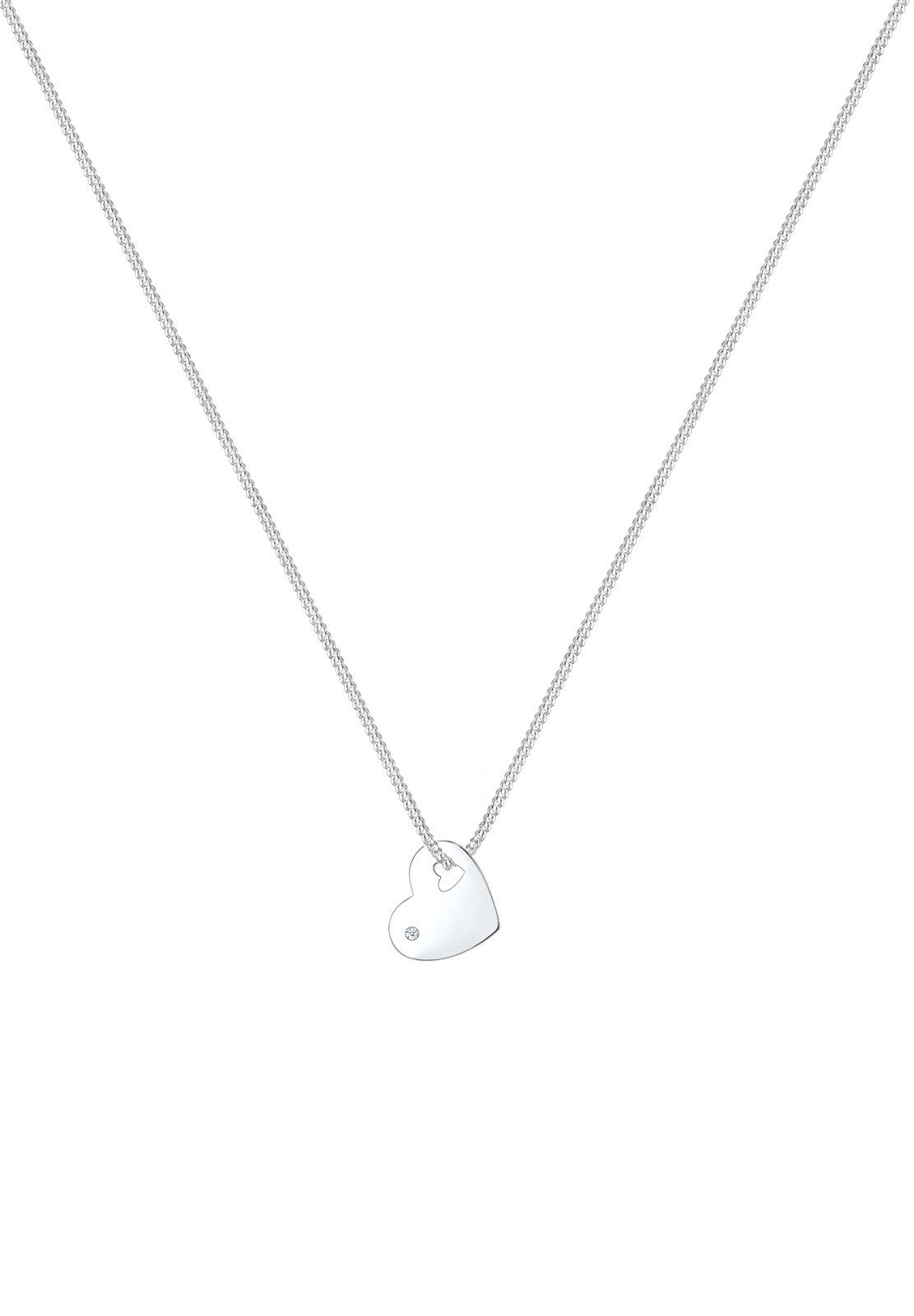 Wisiorek damski Elli DIAMONDS w kształcie serca z diamentem (0,02 ct.) - srebro (925/1000)