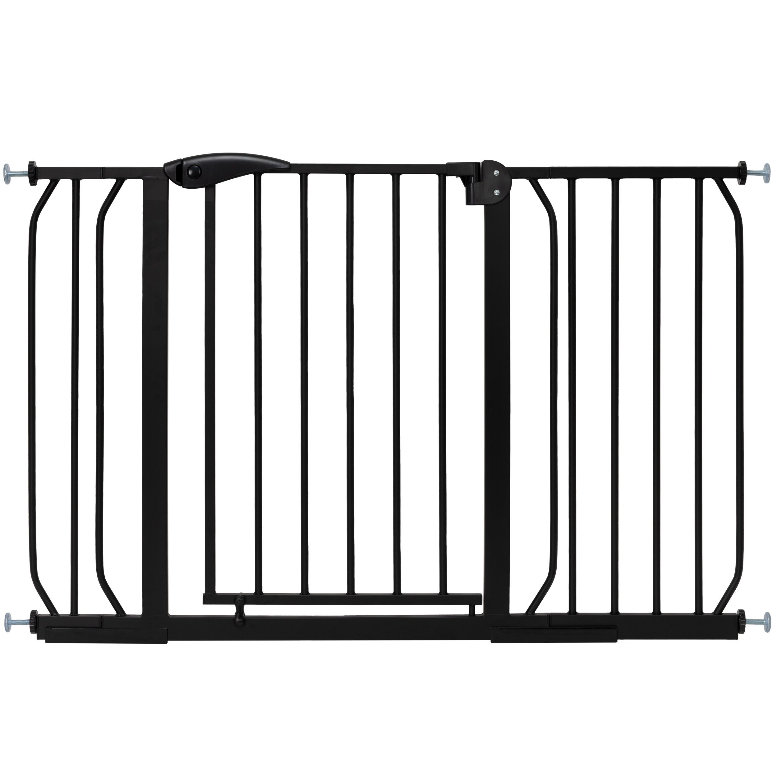 ib style Türschutzgitter Treppengitter Berrin schwarz inkl. Y-Spindel 115-125 cm schwarz, Treppenschutzgitter - Sicherheitsgitter - kein Bohren - 90° Stopp