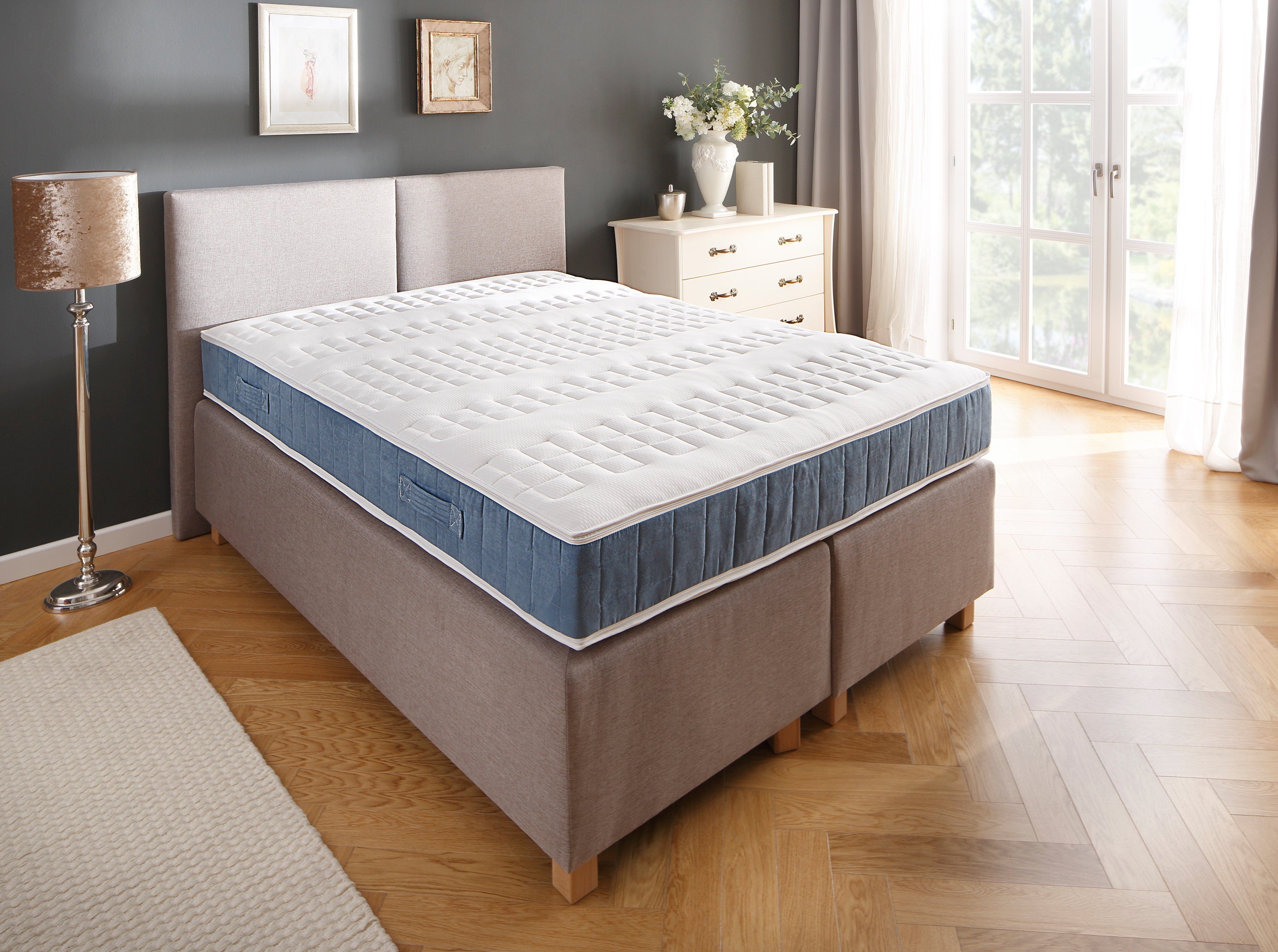 Boxspringmatratze Clemensa Petrol, DELAVITA, 24 cm hoch, bietet den perfekten Wohlfühlkomfort