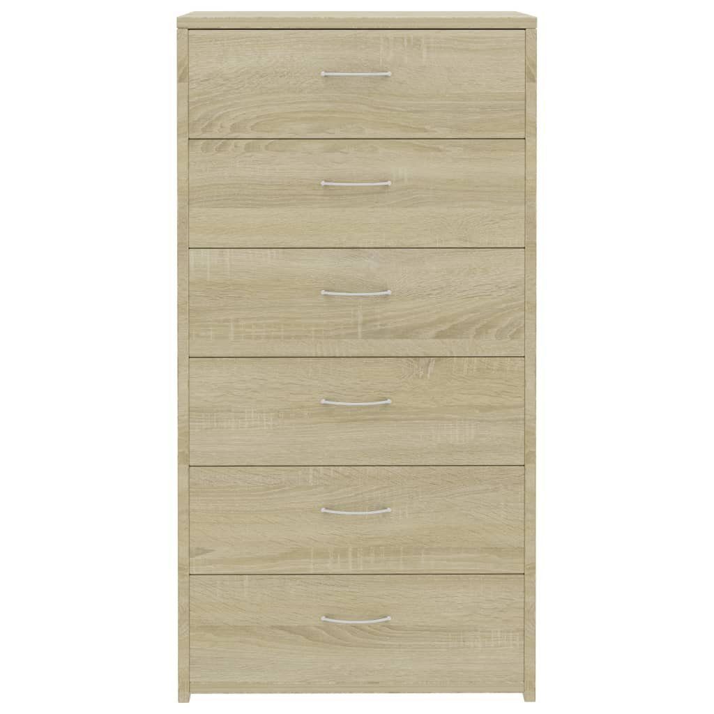 vidaXL Sideboard Sideboard 6 Schubladen Sonoma-Eiche 50x34x96 cm Holzwerkstoff (1 St)